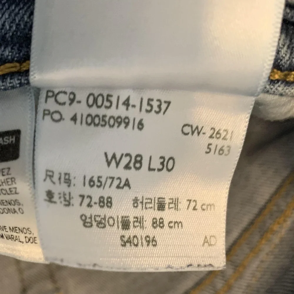 Levis 514‎ Jeans Mens 28x30 Blue Denim Straight Fit Stretch Medium Wash